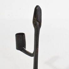 Hand forged iron candleholder, France circa 1750-1850