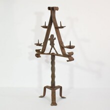 Hand forged iron candleholder, France circa 1650-1750