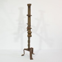 Hand forged iron candleholder, France circa 1650-1750