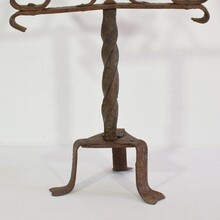 Hand forged iron candleholder, France circa 1650-1750