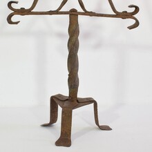 Hand forged iron candleholder, France circa 1650-1750