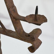 Hand forged iron candleholder, France circa 1650-1750