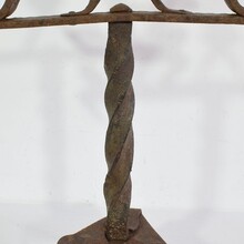 Hand forged iron candleholder, France circa 1650-1750