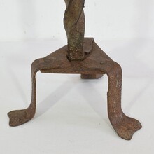 Hand forged iron candleholder, France circa 1650-1750