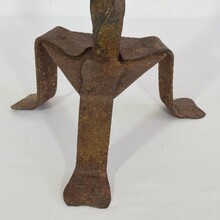 Hand forged iron candleholder, France circa 1650-1750