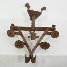 Hand forged iron candleholder, France circa 1650-1750