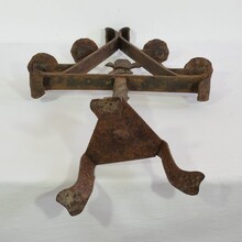 Hand forged iron candleholder, France circa 1650-1750