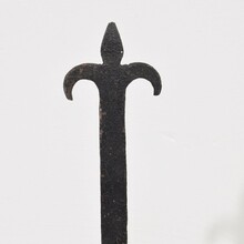 Hand forged iron village cross, France circa 1650-1750