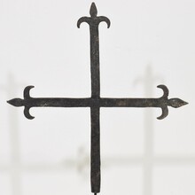 Hand forged iron village cross, France circa 1650-1750