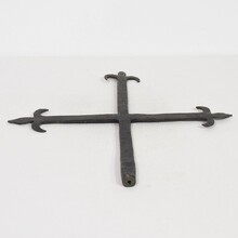 Hand forged iron village cross, France circa 1650-1750