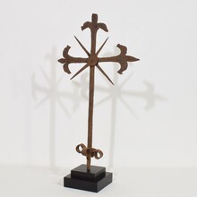 Hand forged iron village cross, France circa 1650-1750