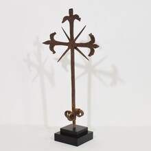 Hand forged iron village cross, France circa 1650-1750