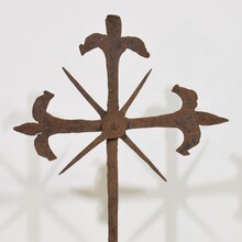 Hand forged iron village cross, France circa 1650-1750