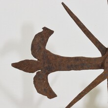 Hand forged iron village cross, France circa 1650-1750