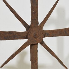 Hand forged iron village cross, France circa 1650-1750