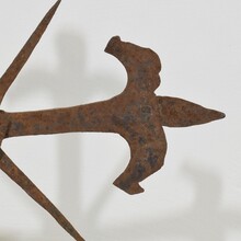 Hand forged iron village cross, France circa 1650-1750