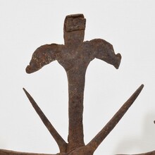 Hand forged iron village cross, France circa 1650-1750