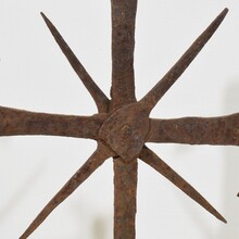 Hand forged iron village cross, France circa 1650-1750