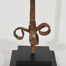 Hand forged iron village cross, France circa 1650-1750