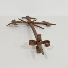 Hand forged iron village cross, France circa 1650-1750