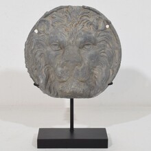 Lead lion head ornament, France circa 1650-1750