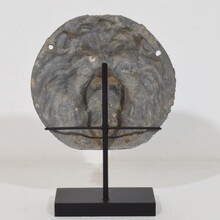 Lead lion head ornament, France circa 1650-1750