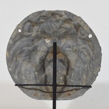 Lead lion head ornament, France circa 1650-1750