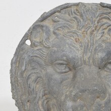 Lead lion head ornament, France circa 1650-1750