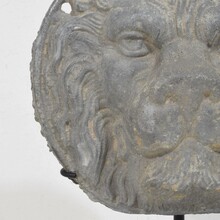 Lead lion head ornament, France circa 1650-1750