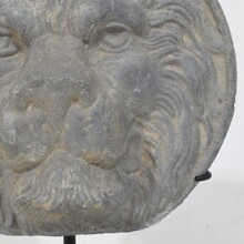 Lead lion head ornament, France circa 1650-1750