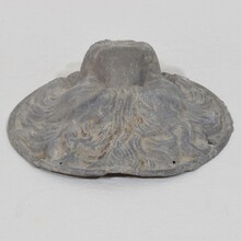 Lead lion head ornament, France circa 1650-1750