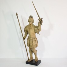 baroque carved wooden armed figure, France 17/18th century