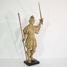 baroque carved wooden armed figure, France 17/18th century