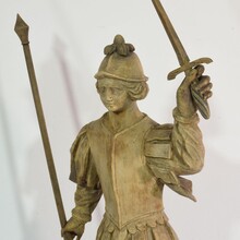 baroque carved wooden armed figure, France 17/18th century