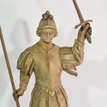 baroque carved wooden armed figure, France 17/18th century