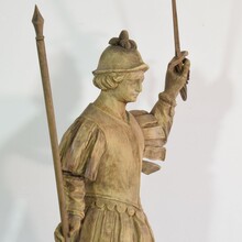 baroque carved wooden armed figure, France 17/18th century