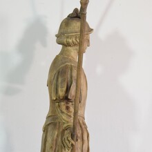 baroque carved wooden armed figure, France 17/18th century