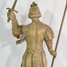 baroque carved wooden armed figure, France 17/18th century