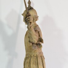 baroque carved wooden armed figure, France 17/18th century