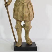 baroque carved wooden armed figure, France 17/18th century