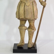 baroque carved wooden armed figure, France 17/18th century