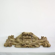 Weathered carved oak coat of arms, France circa 1650-1750