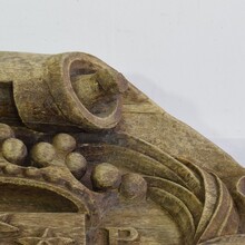 Weathered carved oak coat of arms, France circa 1650-1750