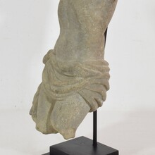 Weathered carved sandstone Christ fragment, France circa 1600-1700