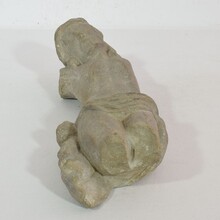 Weathered carved sandstone Christ fragment, France circa 1600-1700