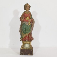 Carved wooden Saint Peter, France circa 1650-1750