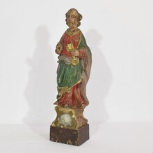 Carved wooden Saint Peter, France circa 1650-1750