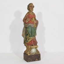 Carved wooden Saint Peter, France circa 1650-1750