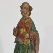 Carved wooden Saint Peter, France circa 1650-1750