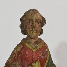 Carved wooden Saint Peter, France circa 1650-1750